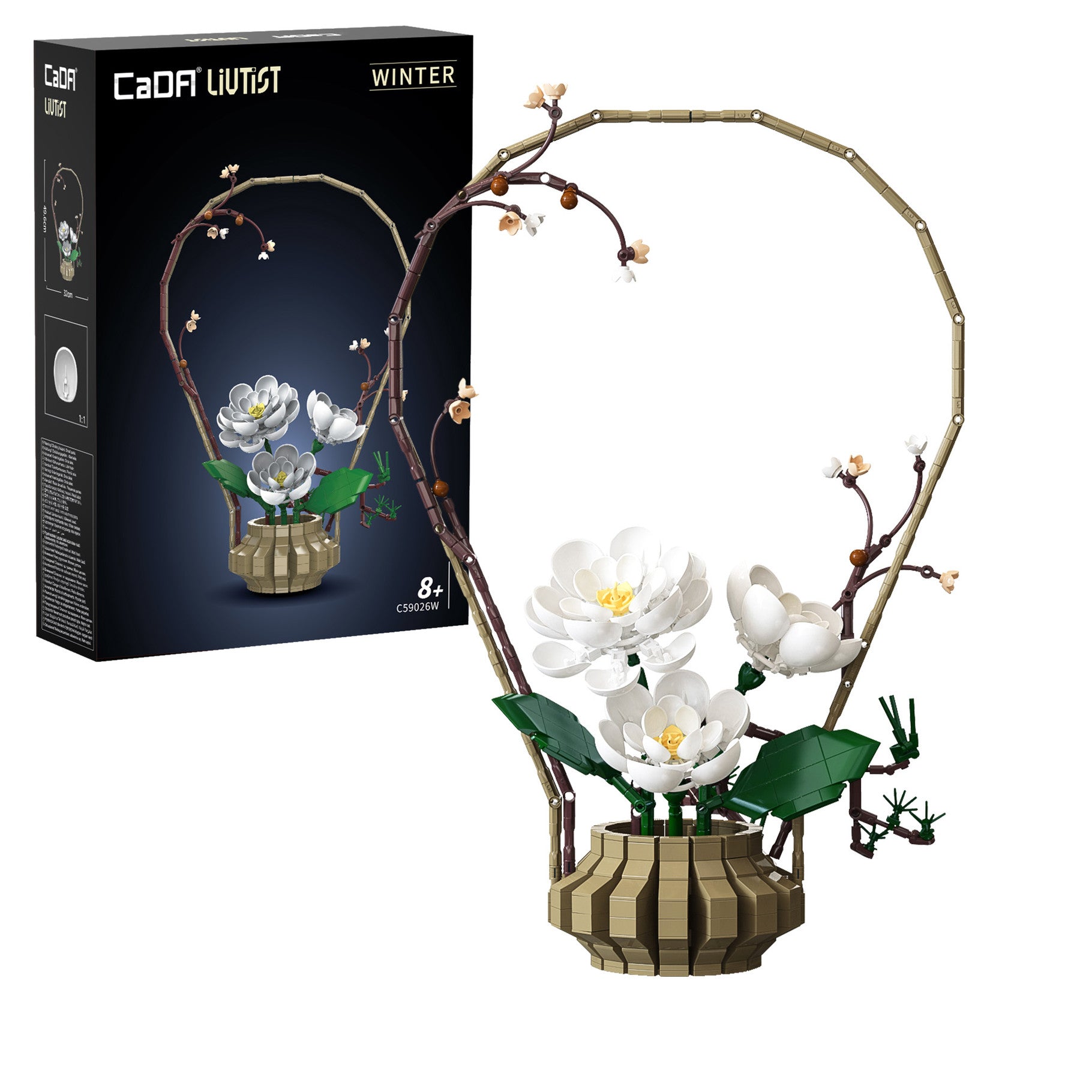 CaDA Oriental Floral Art: Winter Brick Kit 990 pcs