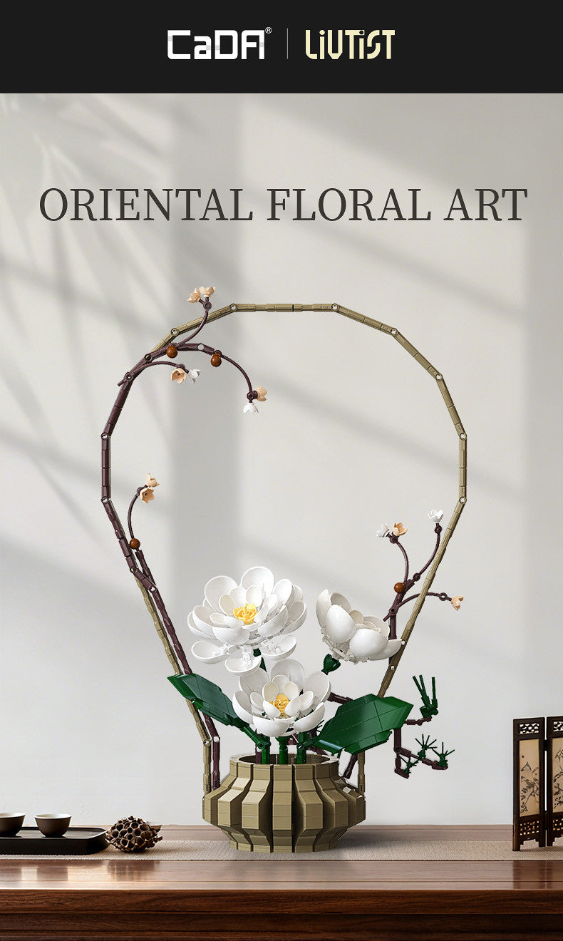 CaDA Oriental Floral Art: Winter Brick Kit 990 pcs