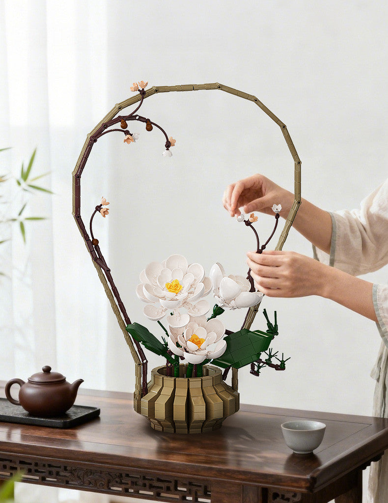 CaDA Oriental Floral Art: Winter Brick Kit 990 pcs