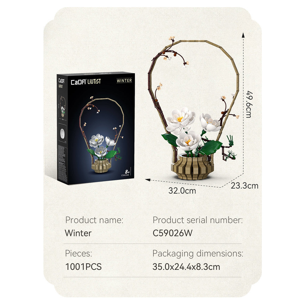 CaDA Oriental Floral Art: Winter Brick Kit 990 pcs