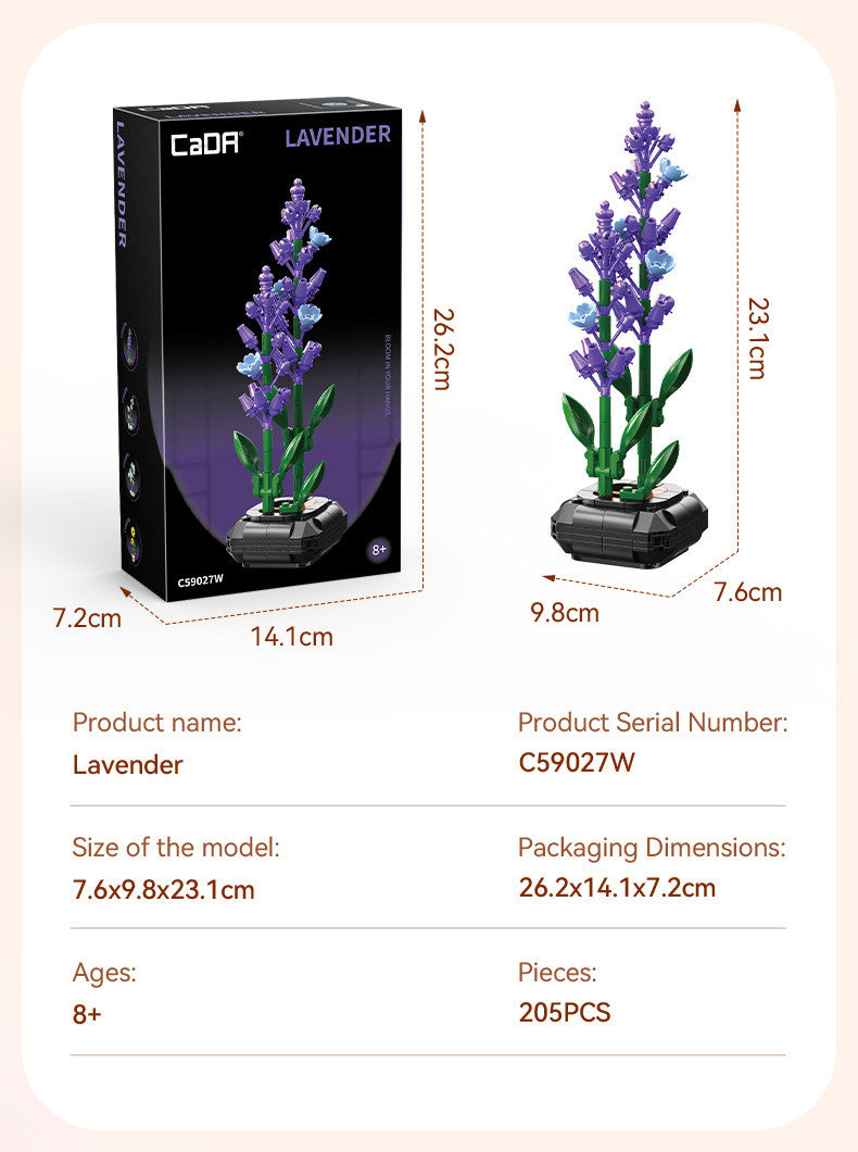 CaDA Lavender Building Block Planter Brick Kit 205 pcs