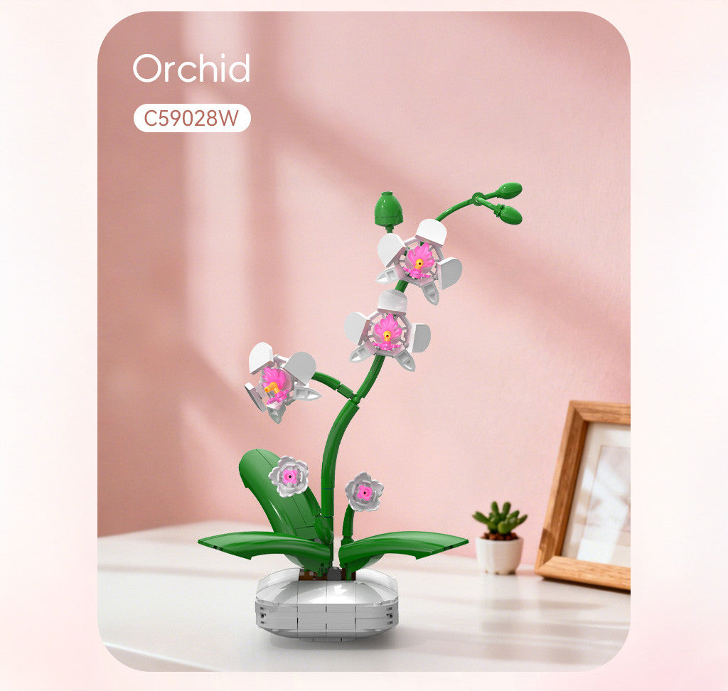 CaDA Orchid Building Block Planter Brick Kit 237 pcs
