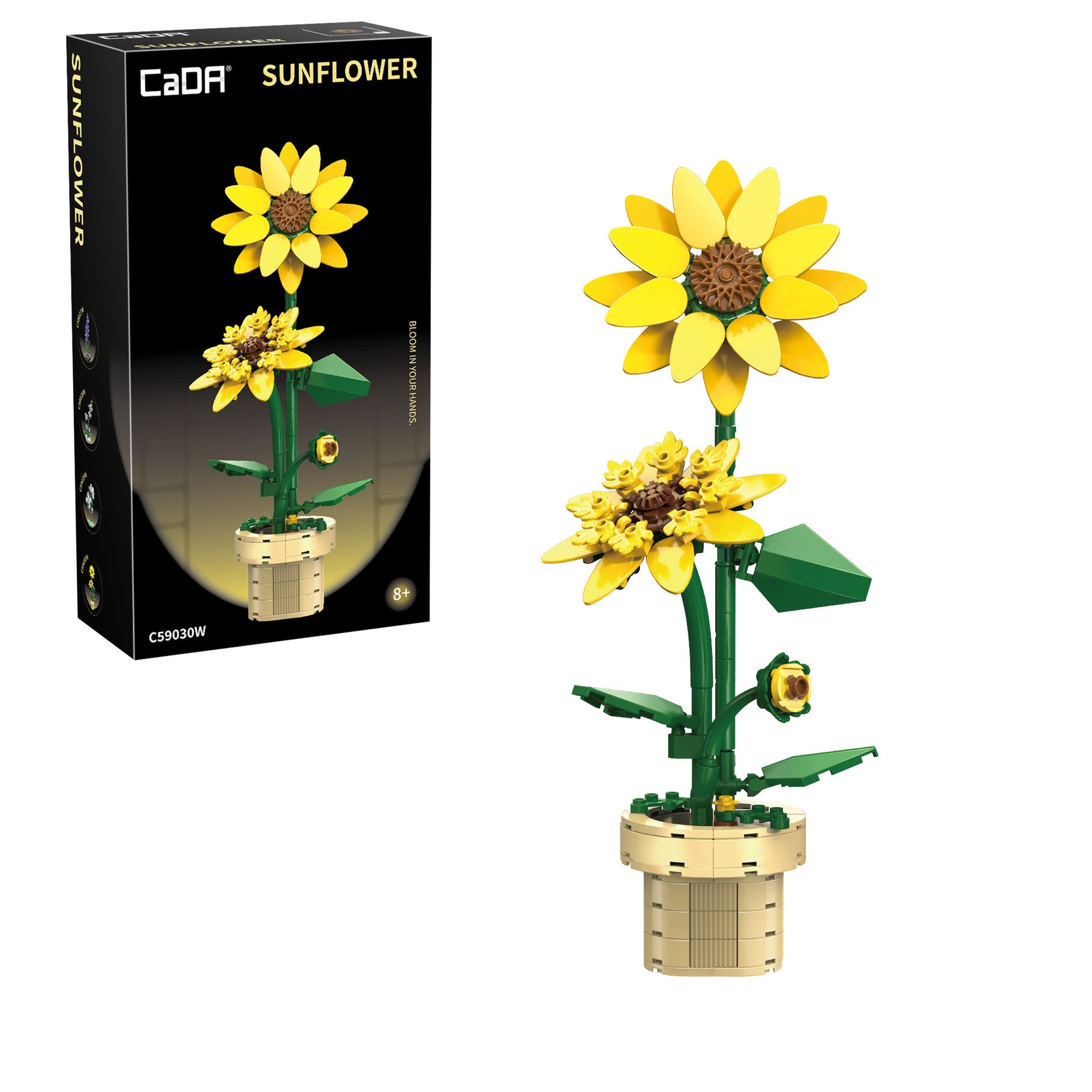 CaDA Sunflower Building Block Planter Brick Kit 187 pcs