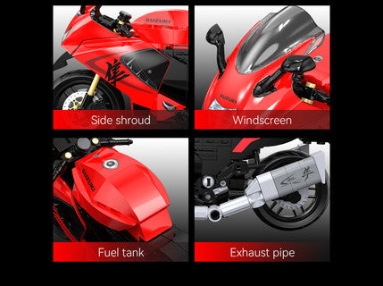 CaDA Suzuki Hayabusa 1:12 Motorcycle Building Set 299 Pieces