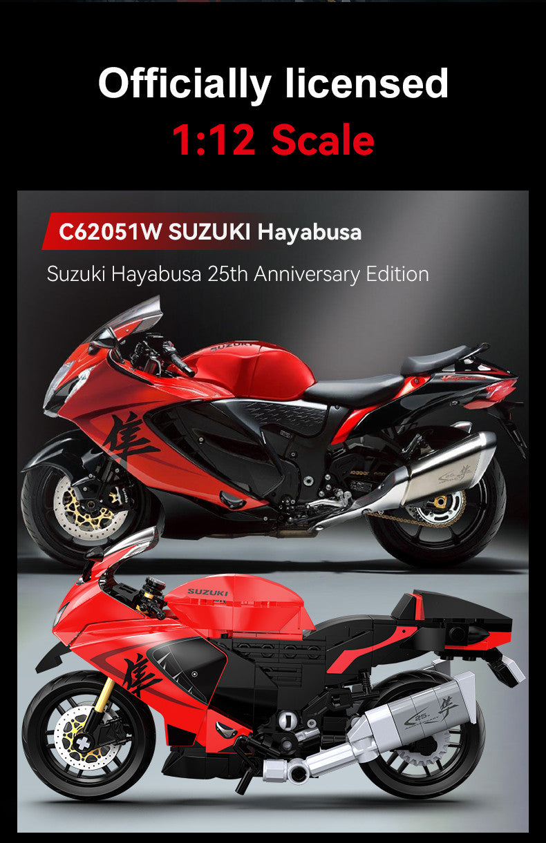 CaDA Suzuki Hayabusa 1:12 Motorcycle Building Set 299 Pieces