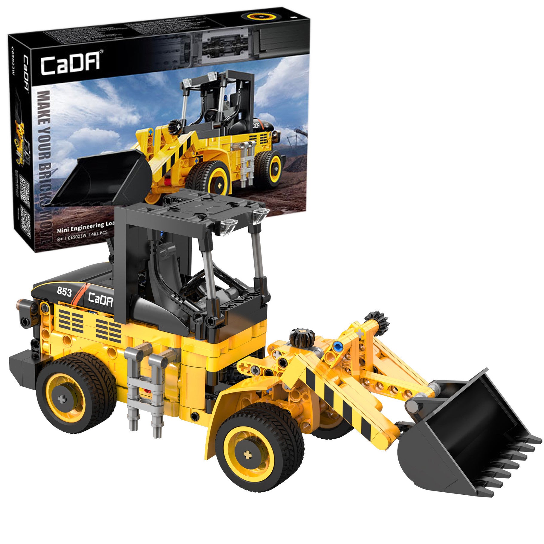CaDA Wheel Loader Brick Kit 403 pcs