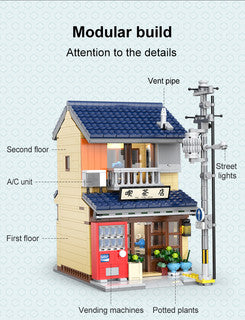 CaDA Japanese Kissaten Tea Shop Building Set 1200 Pieces