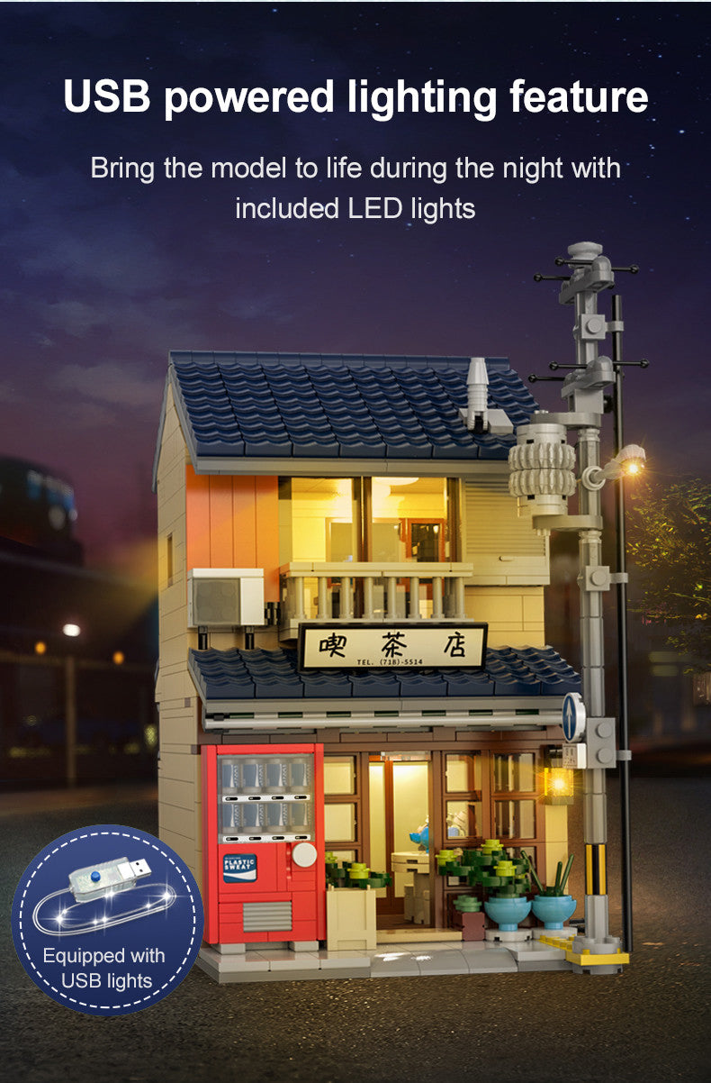 CaDA Japanese Kissaten Tea Shop Building Set 1200 Pieces