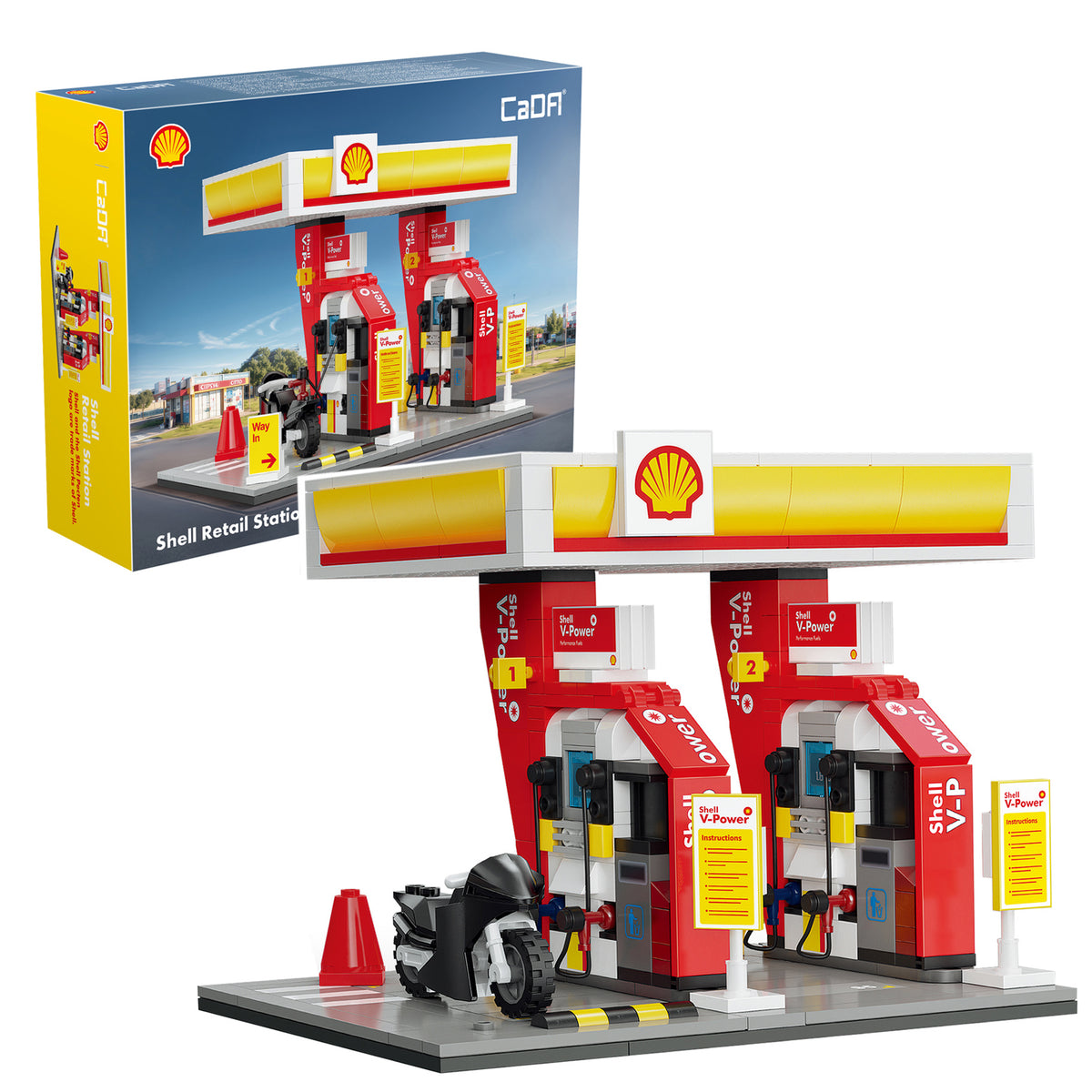 CaDA Shell Retail Station Brick Kit 305 pcs