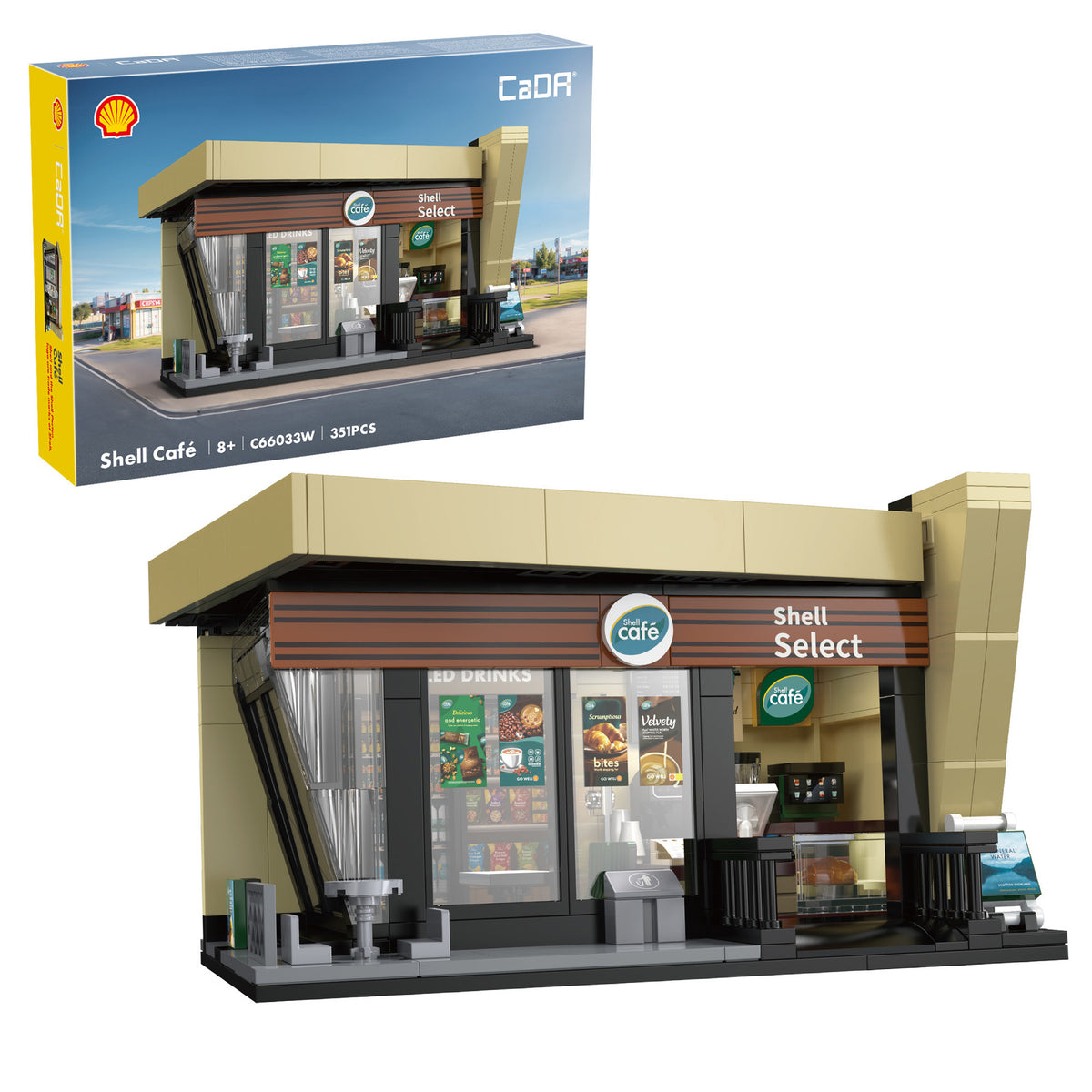 CaDA Shell Select Coffee Shop Building Set 351 Pieces