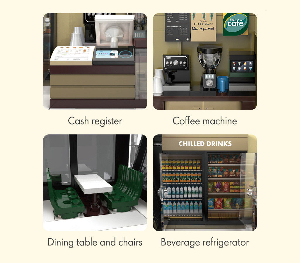 CaDA Shell Select Coffee Shop Building Set 351 Pieces