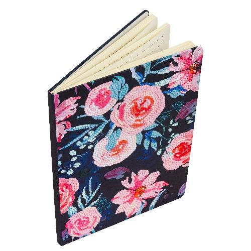 Pretty Pink Flowers, Crystal Art Notebook
