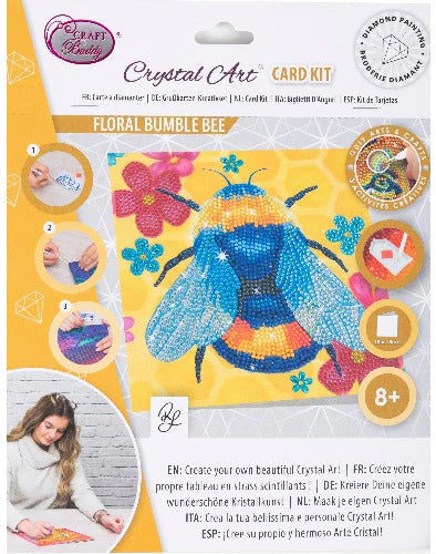 Bee, 18x18cm Crystal Art Card