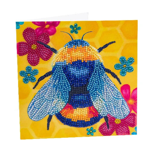 Bee, 18x18cm Crystal Art Card