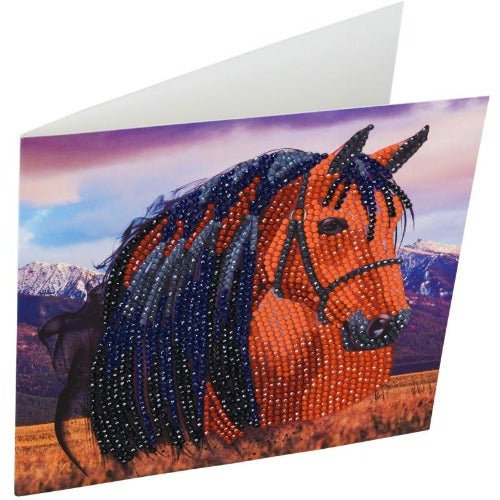 Horse, 18x18cm Crystal Art Card
