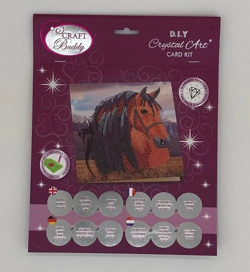 Horse, 18x18cm Crystal Art Card