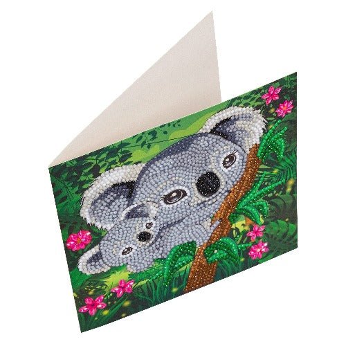 Koala Hugs, 18x18cm Crystal Art Card