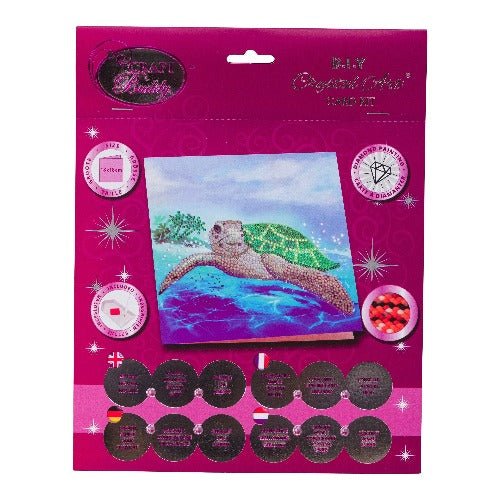 Turtle Paradise, 18x18cm Crystal Art Card