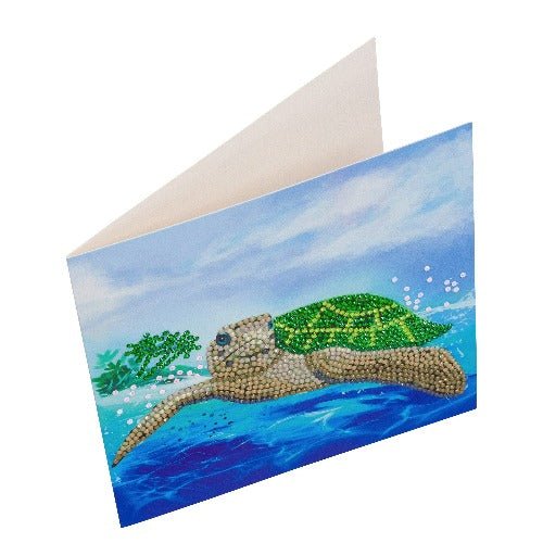 Turtle Paradise, 18x18cm Crystal Art Card