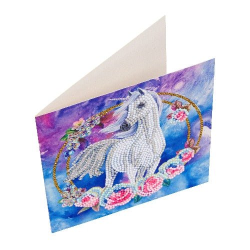 Unicorn Garland, 18x18cm Crystal Art Card