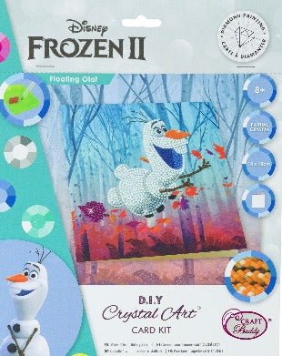Floating Olaf, 18x18cm Crystal Art Card