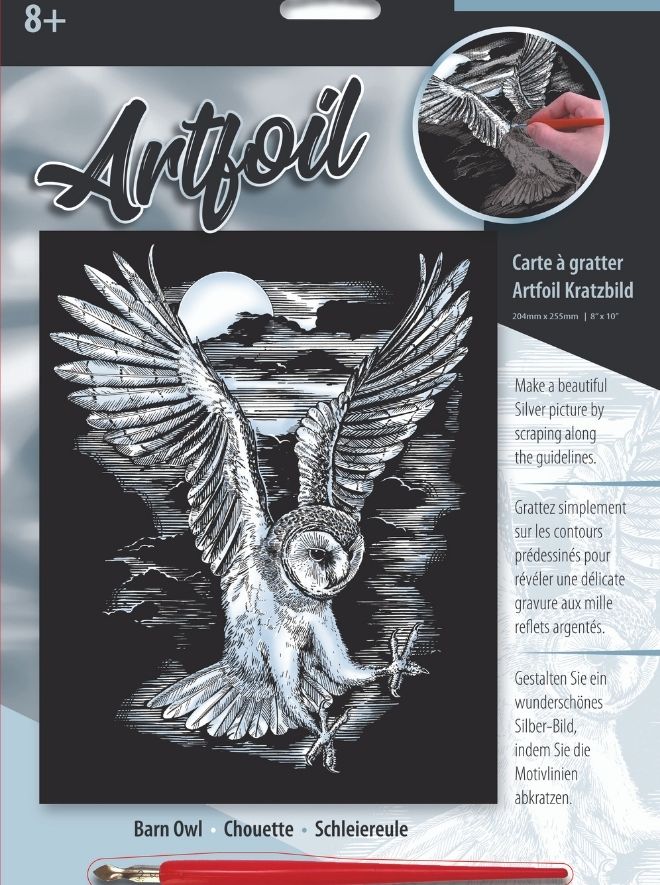 Artfoil Silver Barn Owl