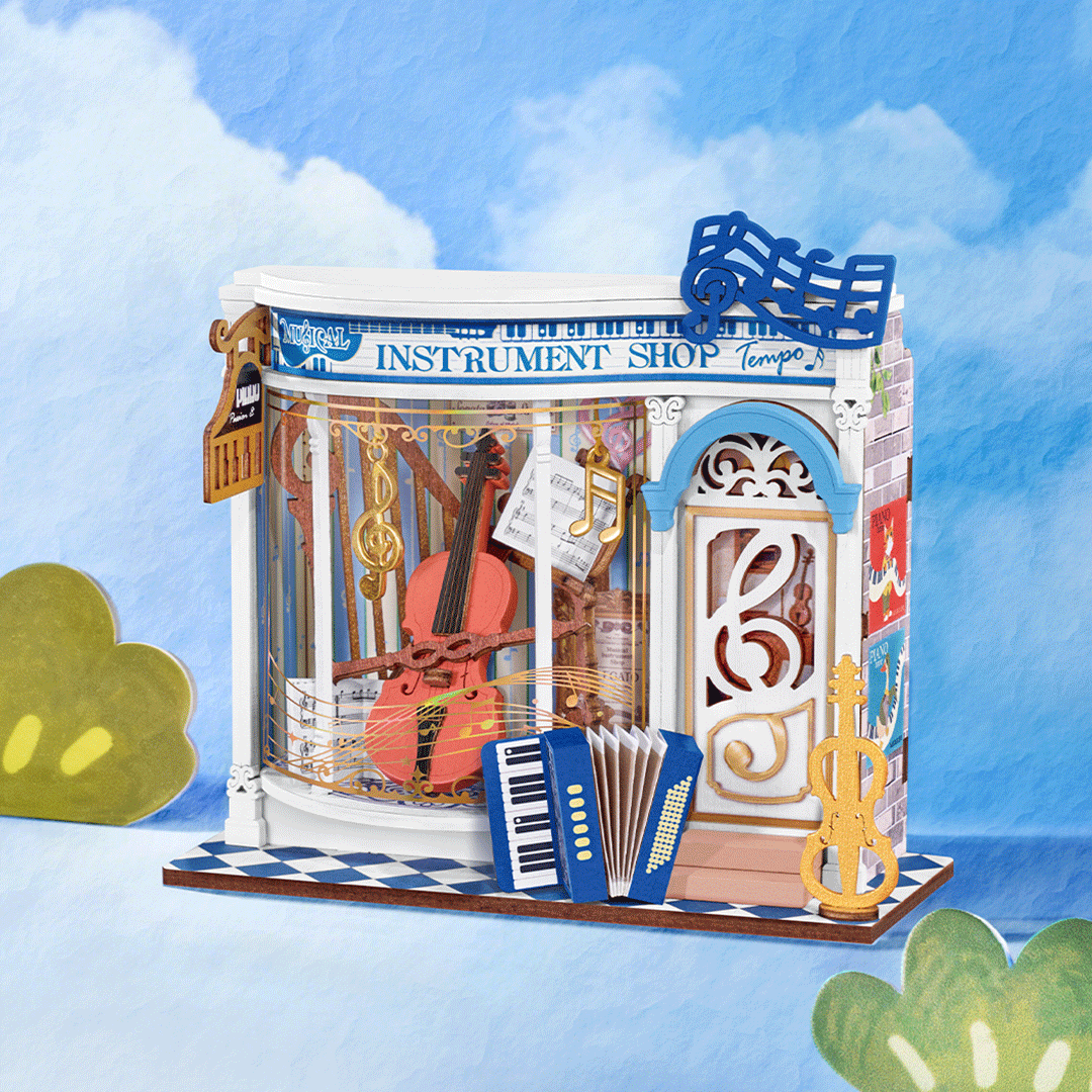Rolife Melody Instrument Shop DIY Miniature House Kit