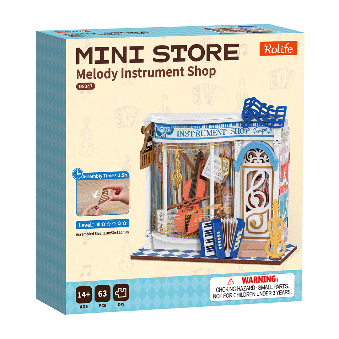 Rolife Melody Instrument Shop DIY Miniature House Kit