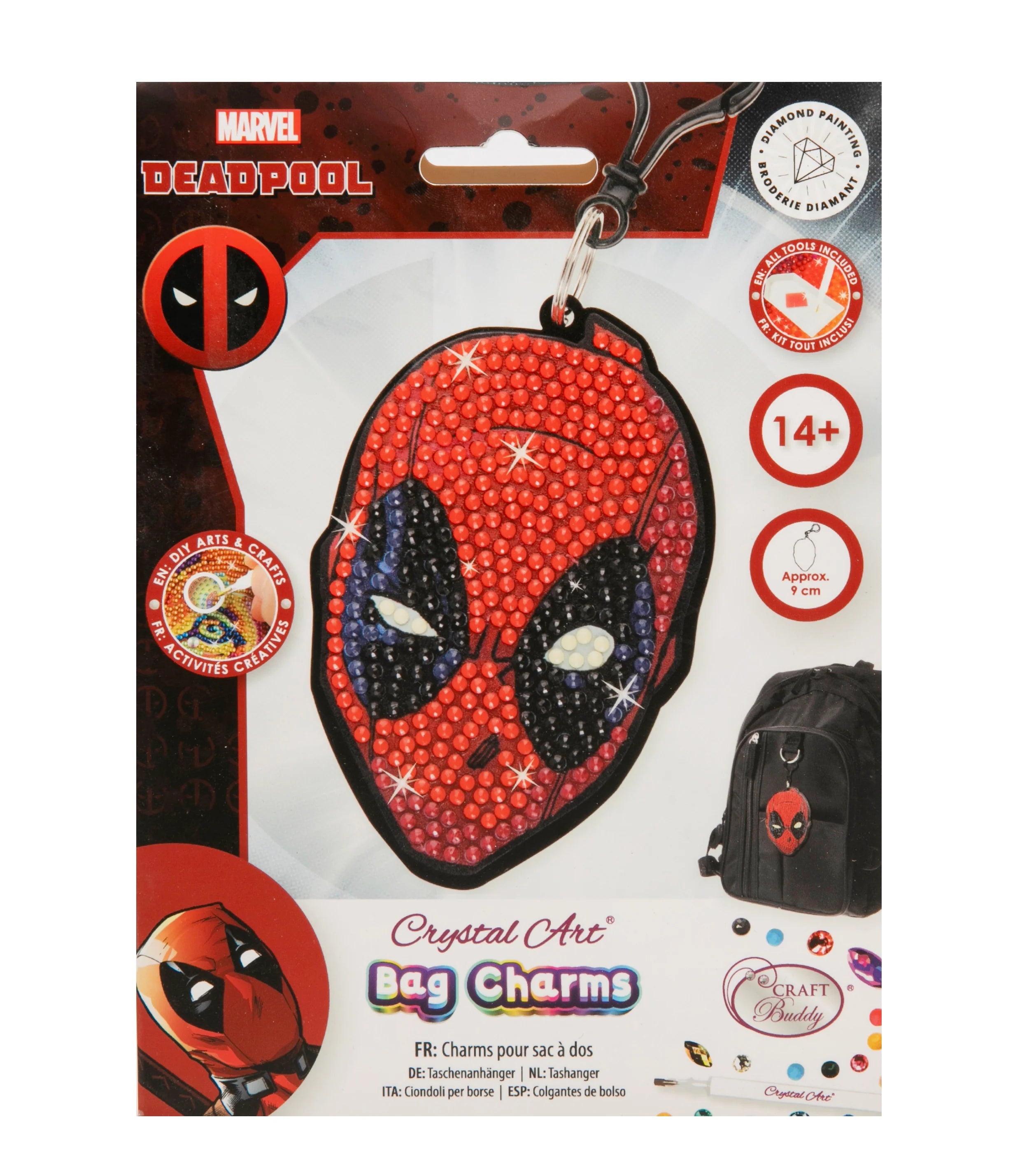 Deadpool, Crystal Art Bag Charm