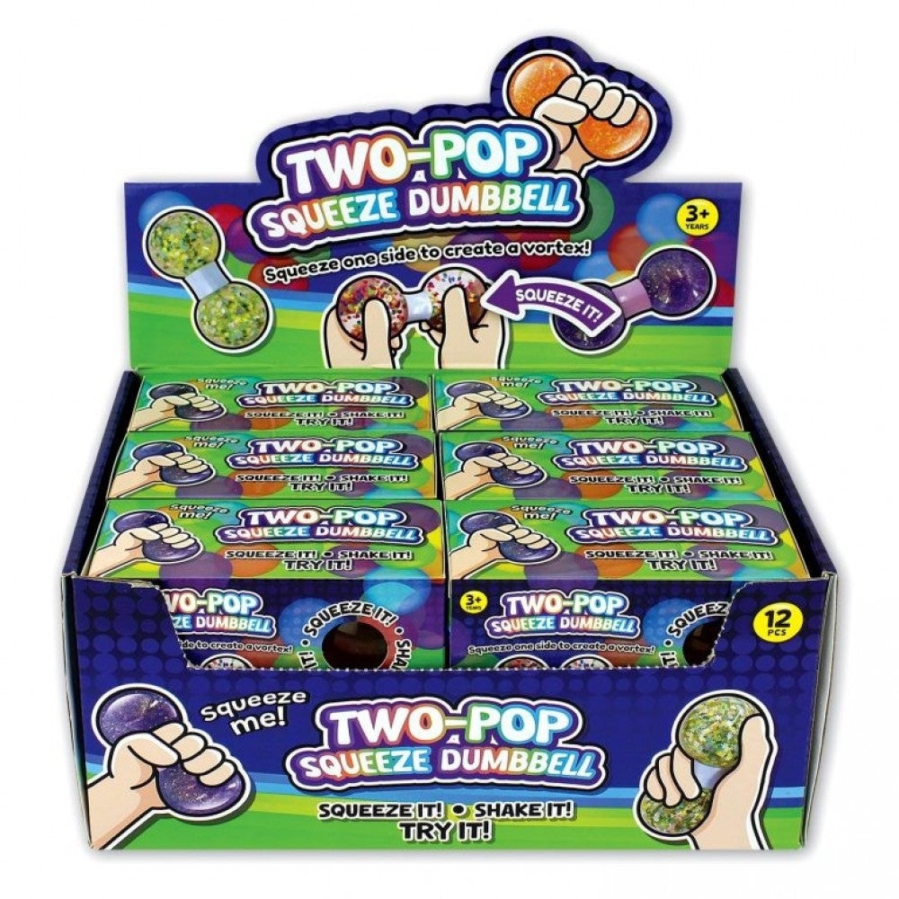 Dumbbell 12cm Two-Pop Glitter Squishies