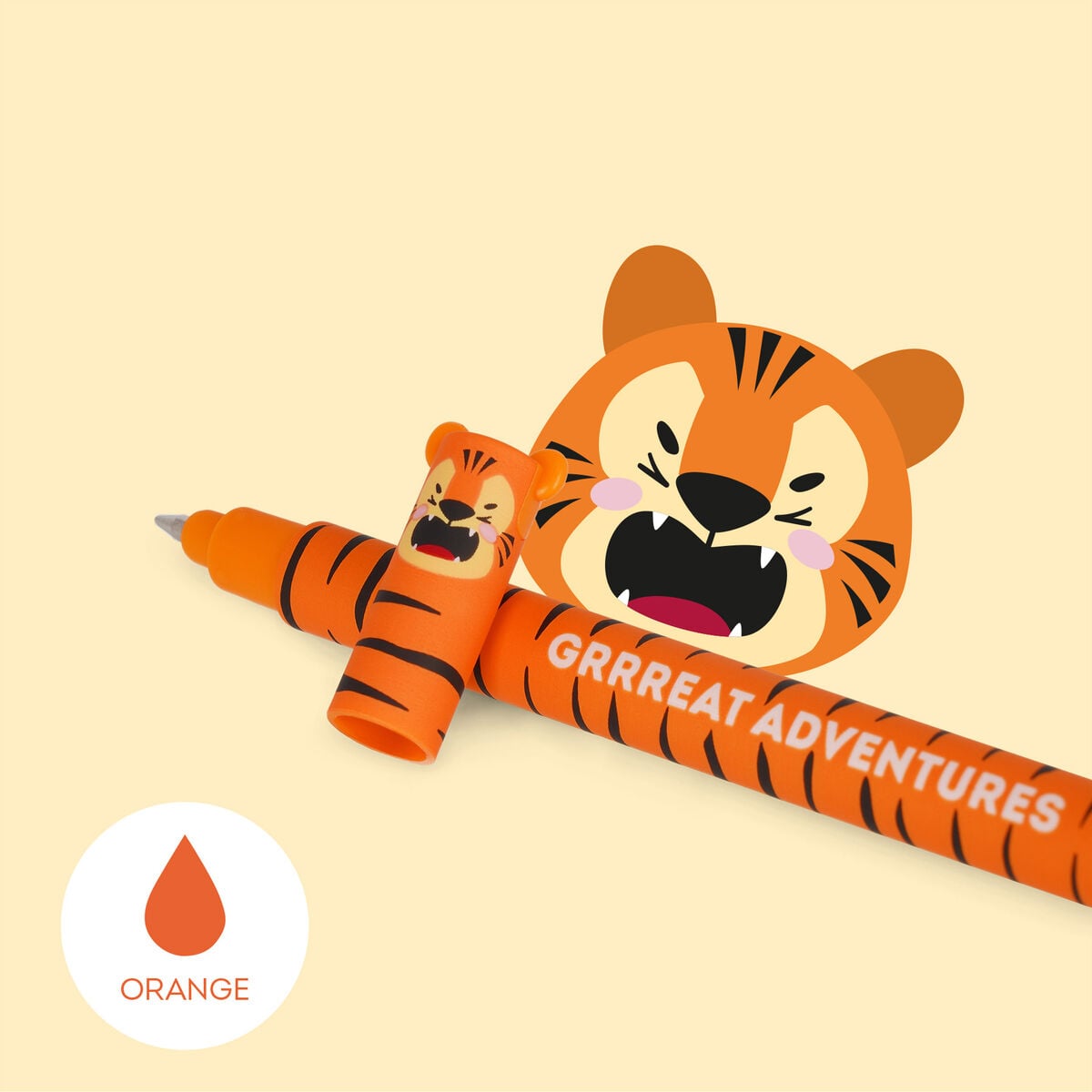 Legami Tiger Erasable Gel Pen Orange Ink 0.7mm