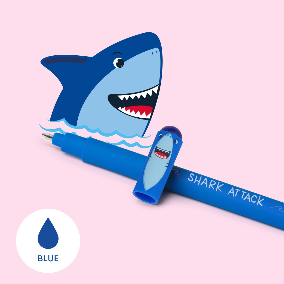 Legami Shark Erasable Gel Pen Blue Ink 0.7mm