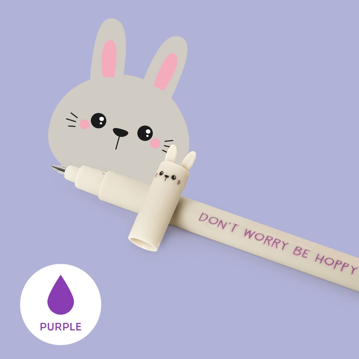 Legami Bunny Erasable Gel Pen Purple Ink 0.7mm