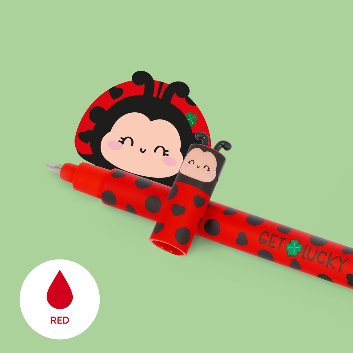 Legami Ladybug Erasable Gel Pen Red Ink 0.7mm
