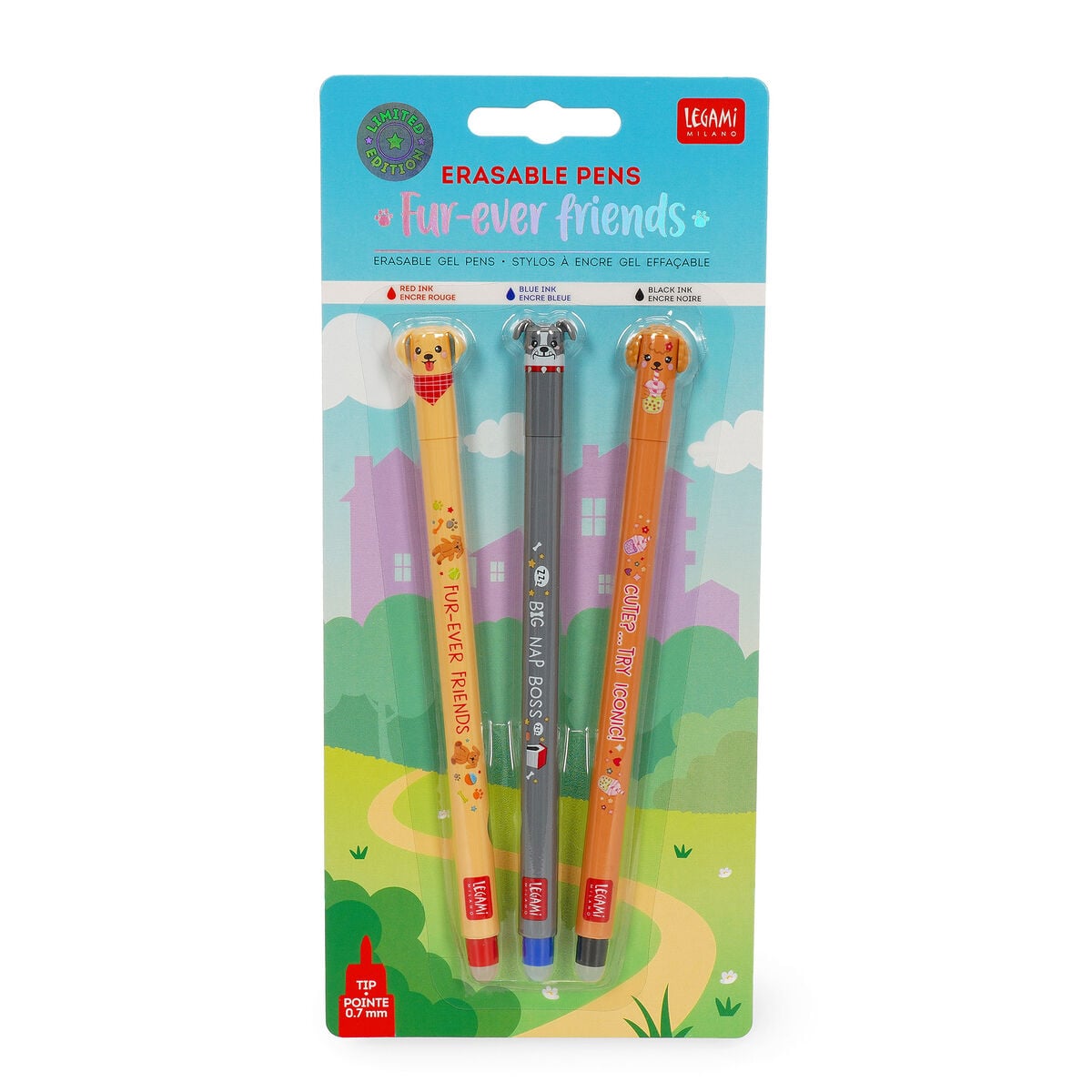 Legami Erasable Pens Fur-Ever Friends 3-Pack