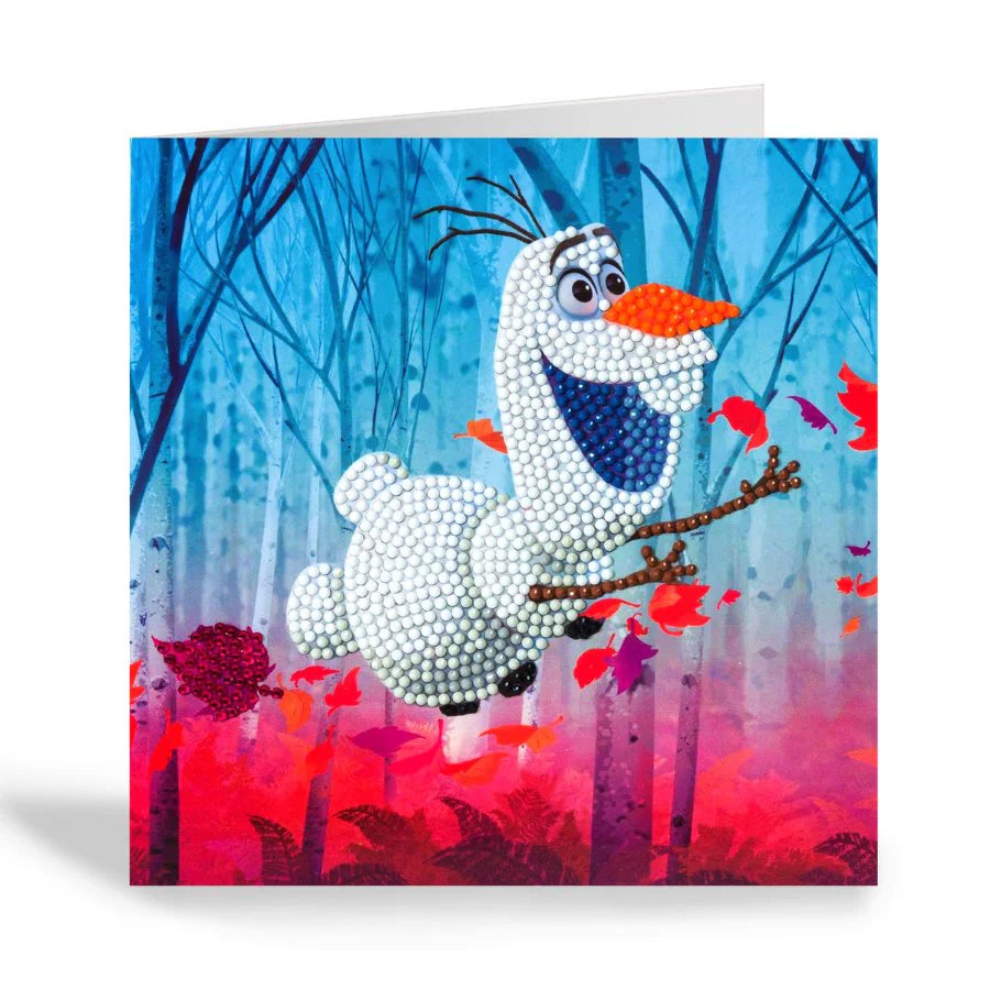 Floating Olaf, 18x18cm Crystal Art Card