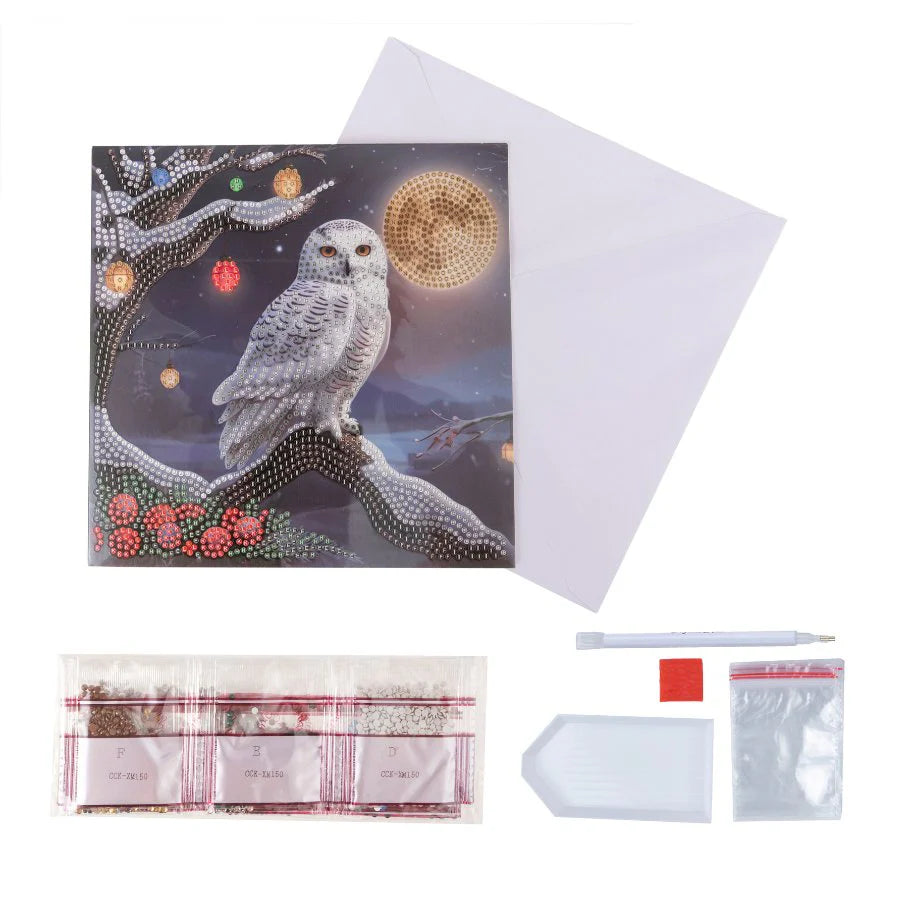 Frosted Moon, 18x18cm Crystal Art Card