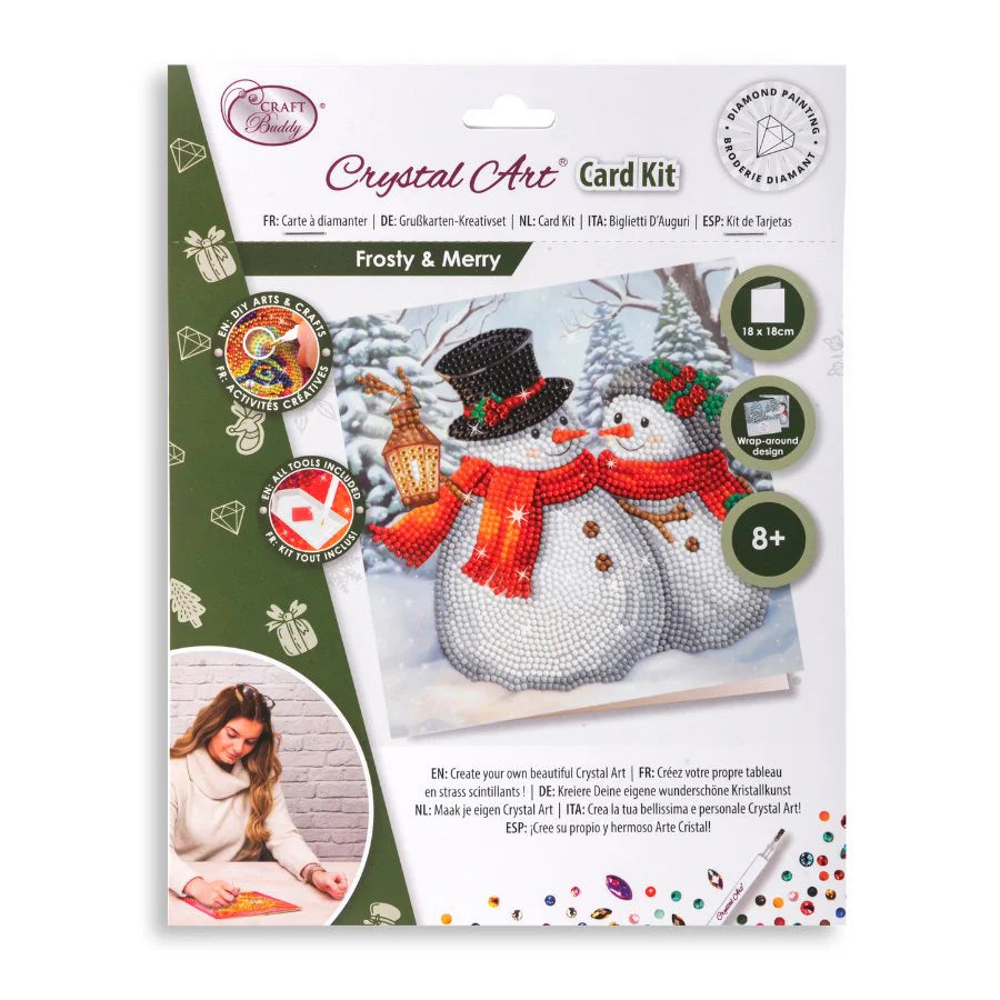 Frosty & Merry, 18x18cm Crystal Art Card