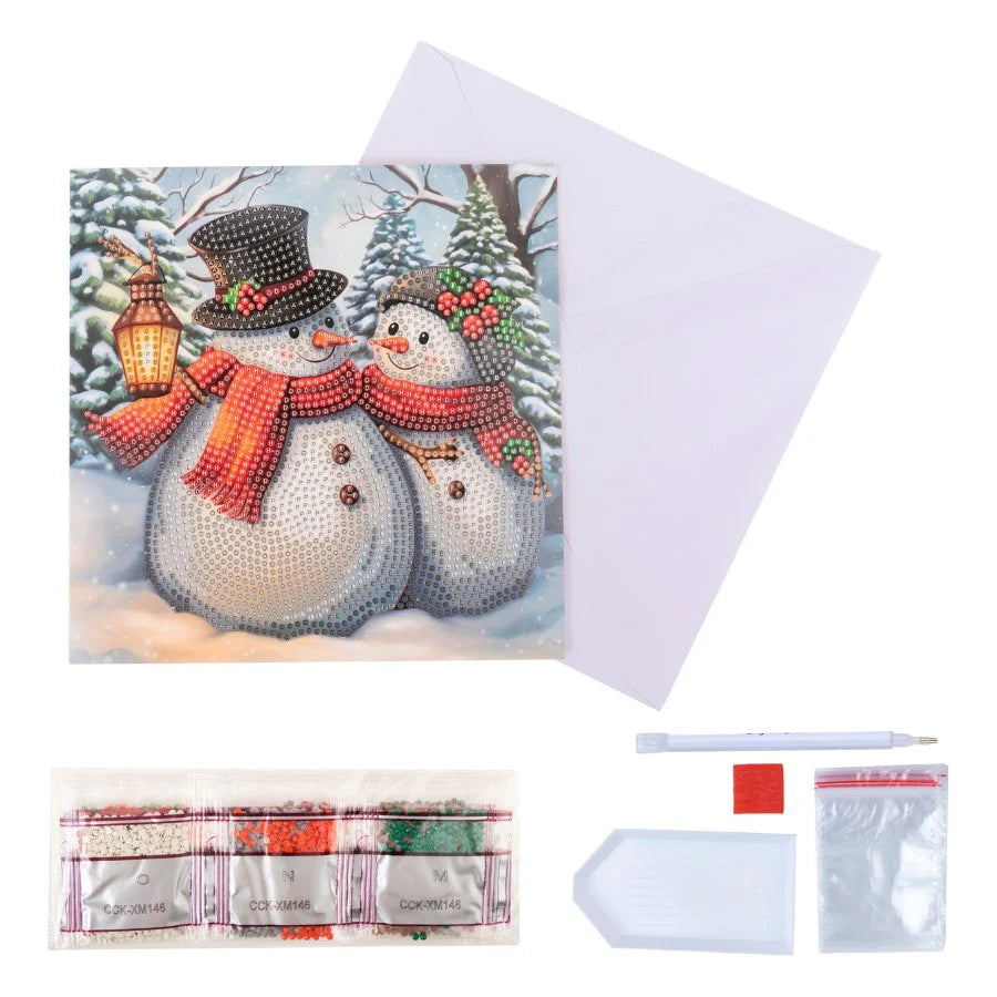 Frosty & Merry, 18x18cm Crystal Art Card