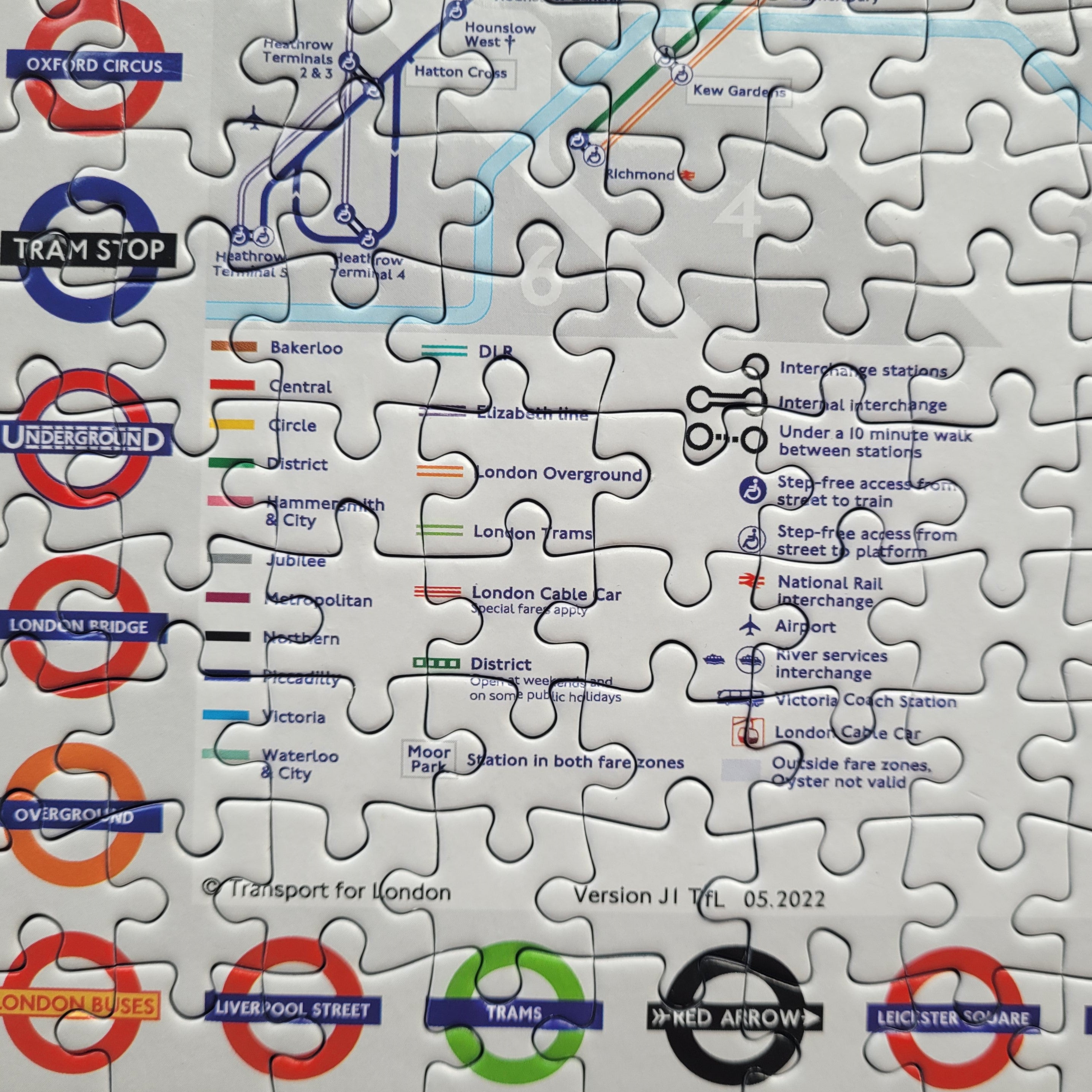 Gibsons TfL: London Tube Map 1000 piece Jigsaw Puzzle