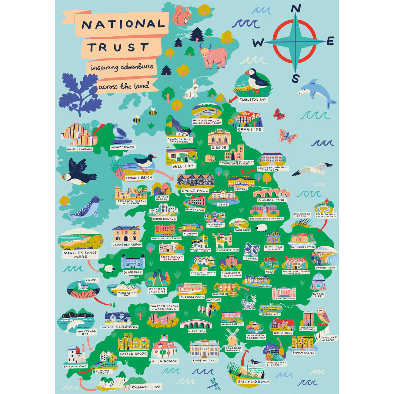 Gibsons National Trust: Across the Land 500 piece Jigsaw Puzzle