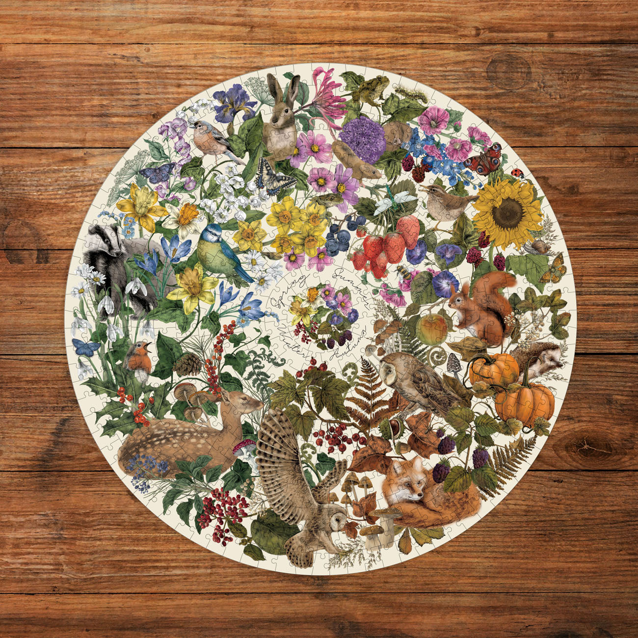 Gibsons The Art File: Nature's Seasons 500 piece Circle Jigsaw Puzzle