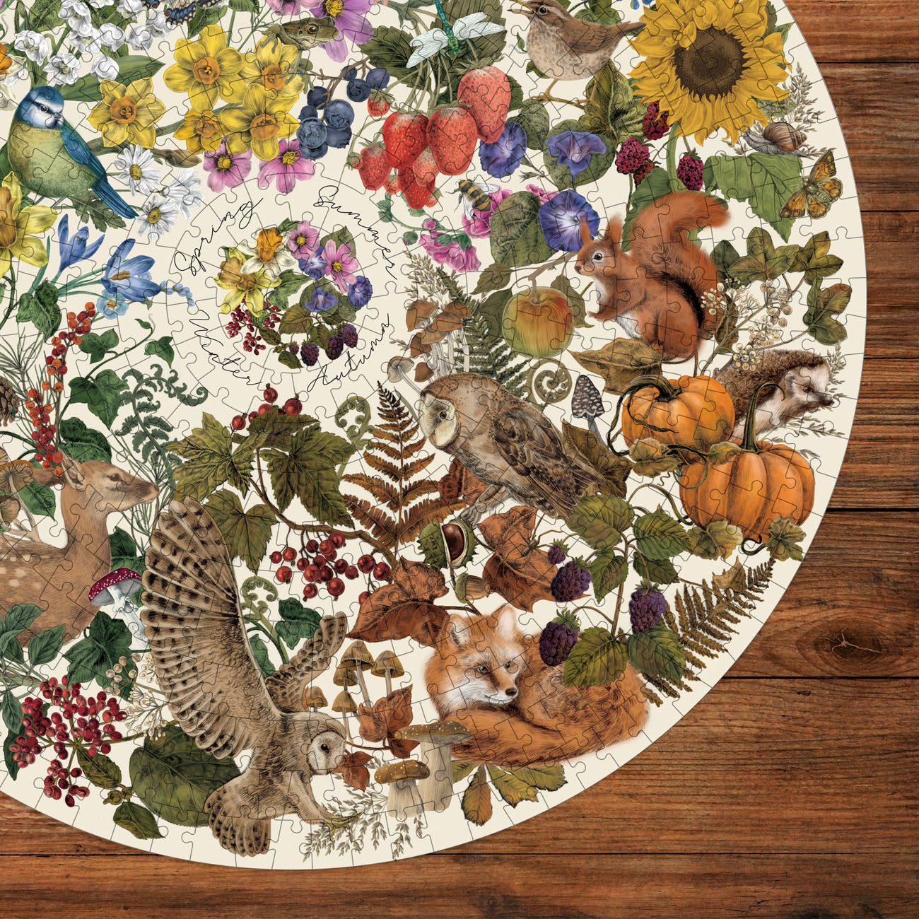 Gibsons The Art File: Nature's Seasons 500 piece Circle Jigsaw Puzzle