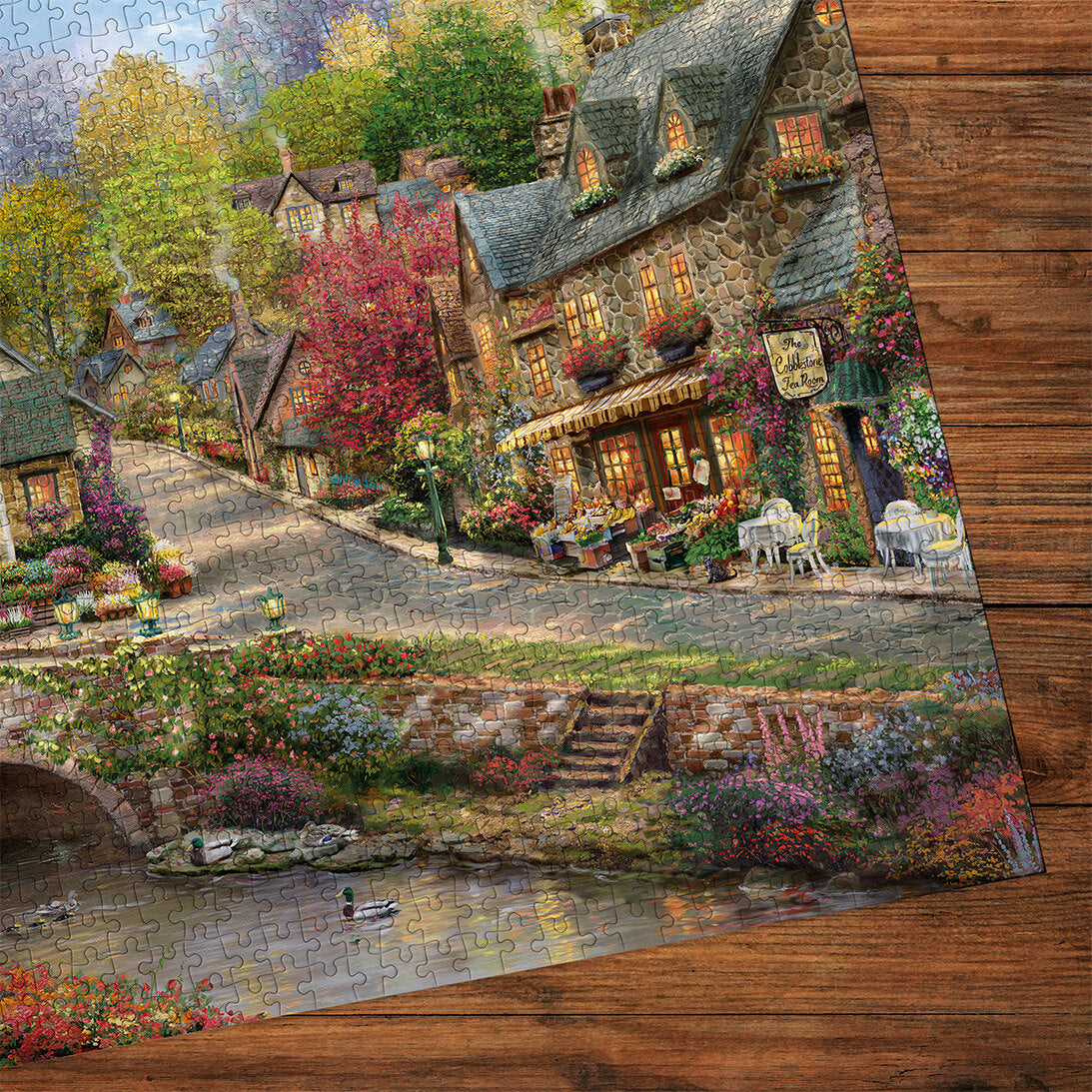 Gibsons Thomas Kinkade: Summer in Cobblestone Village 1000 piece Jigsaw Puzzle