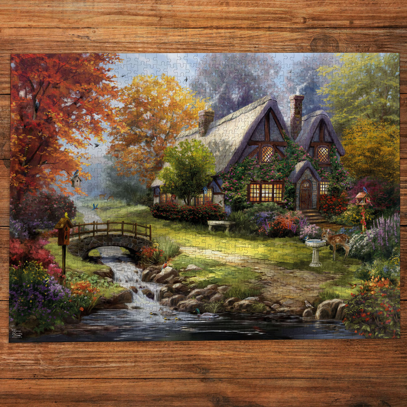 Gibsons Thomas Kinkade: Birdsong Cottage 1000 piece Jigsaw Puzzle