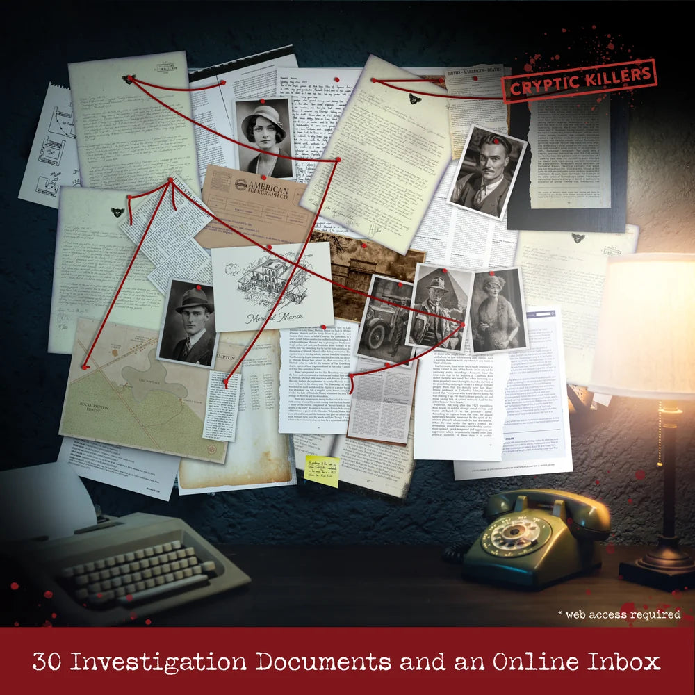 Cryptic Killers Murder at Merivale Manor Murder Mystery Game