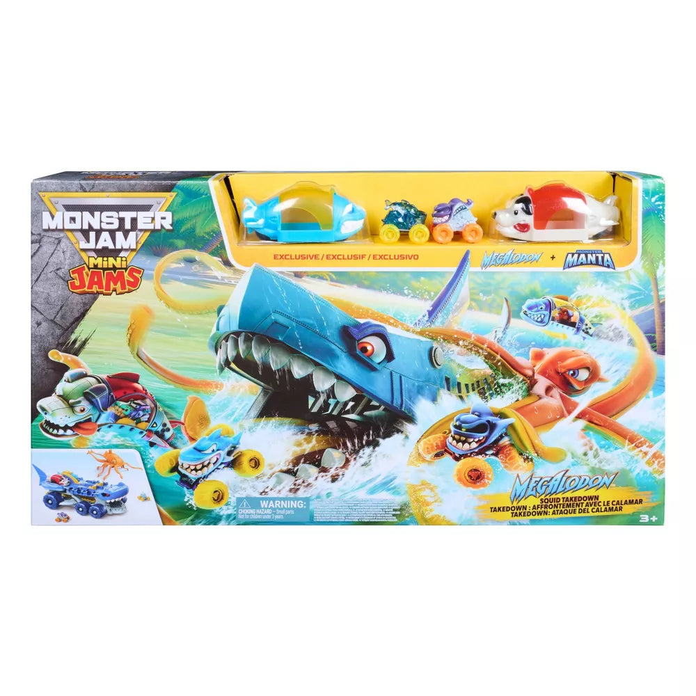 Monster Jam Minis Megalodon Squid Takedown Playset