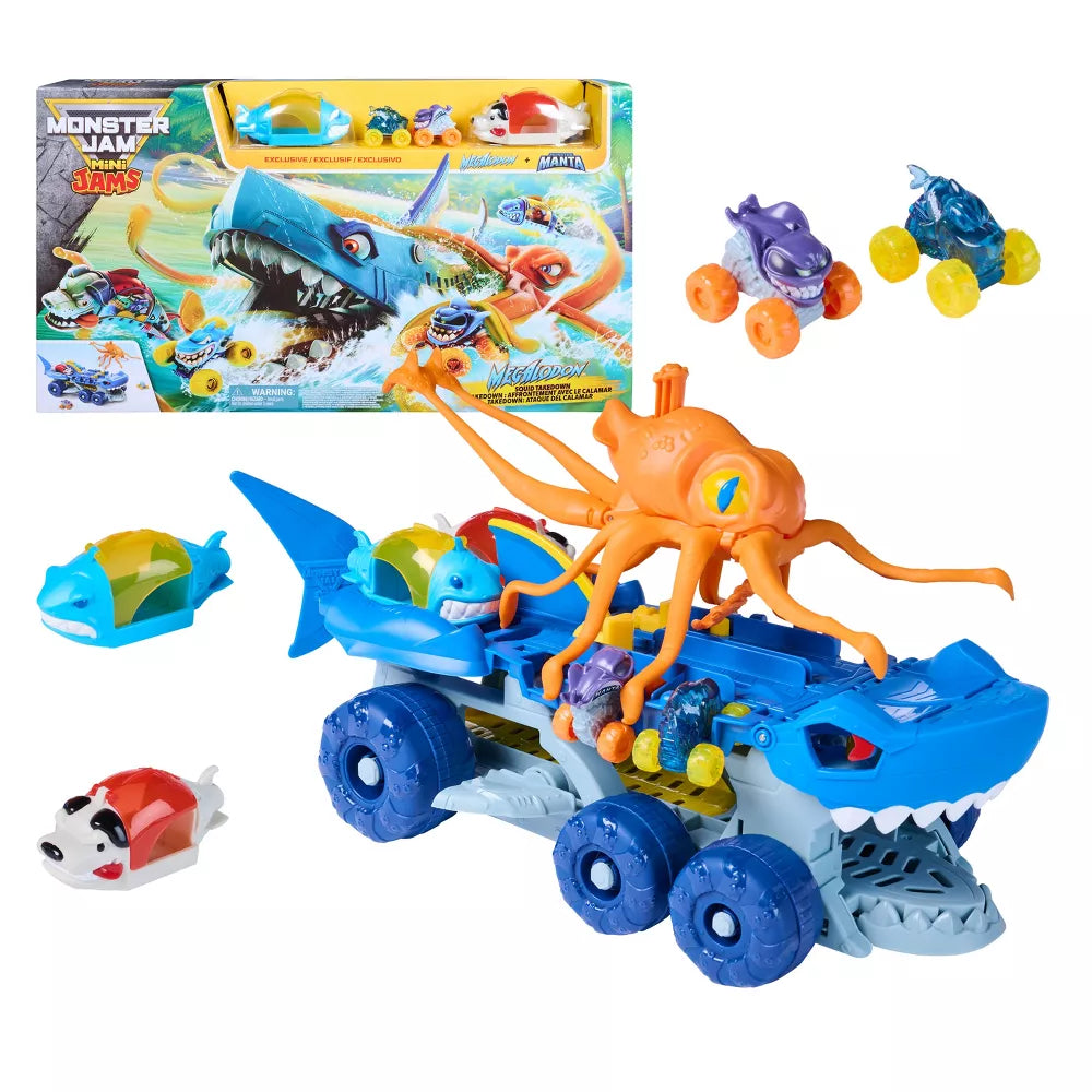 Monster Jam Minis Megalodon Squid Takedown Playset