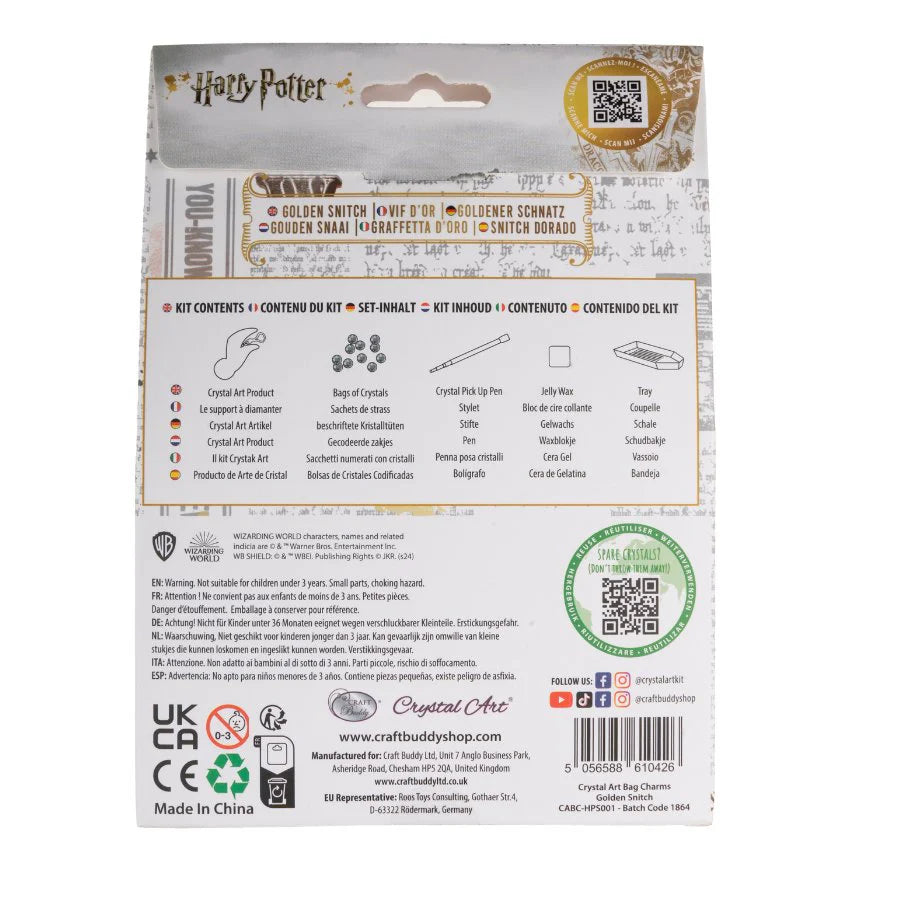 Golden Snitch, Crystal Art Bag Charm