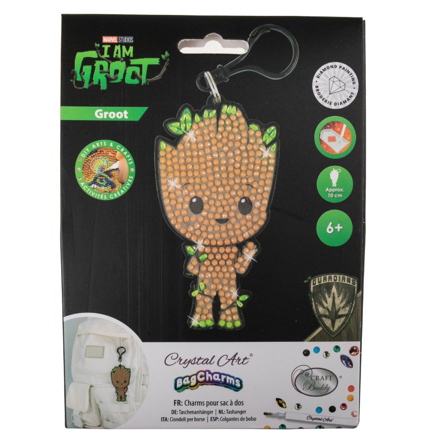 Groot Crystal Art Bag Charm